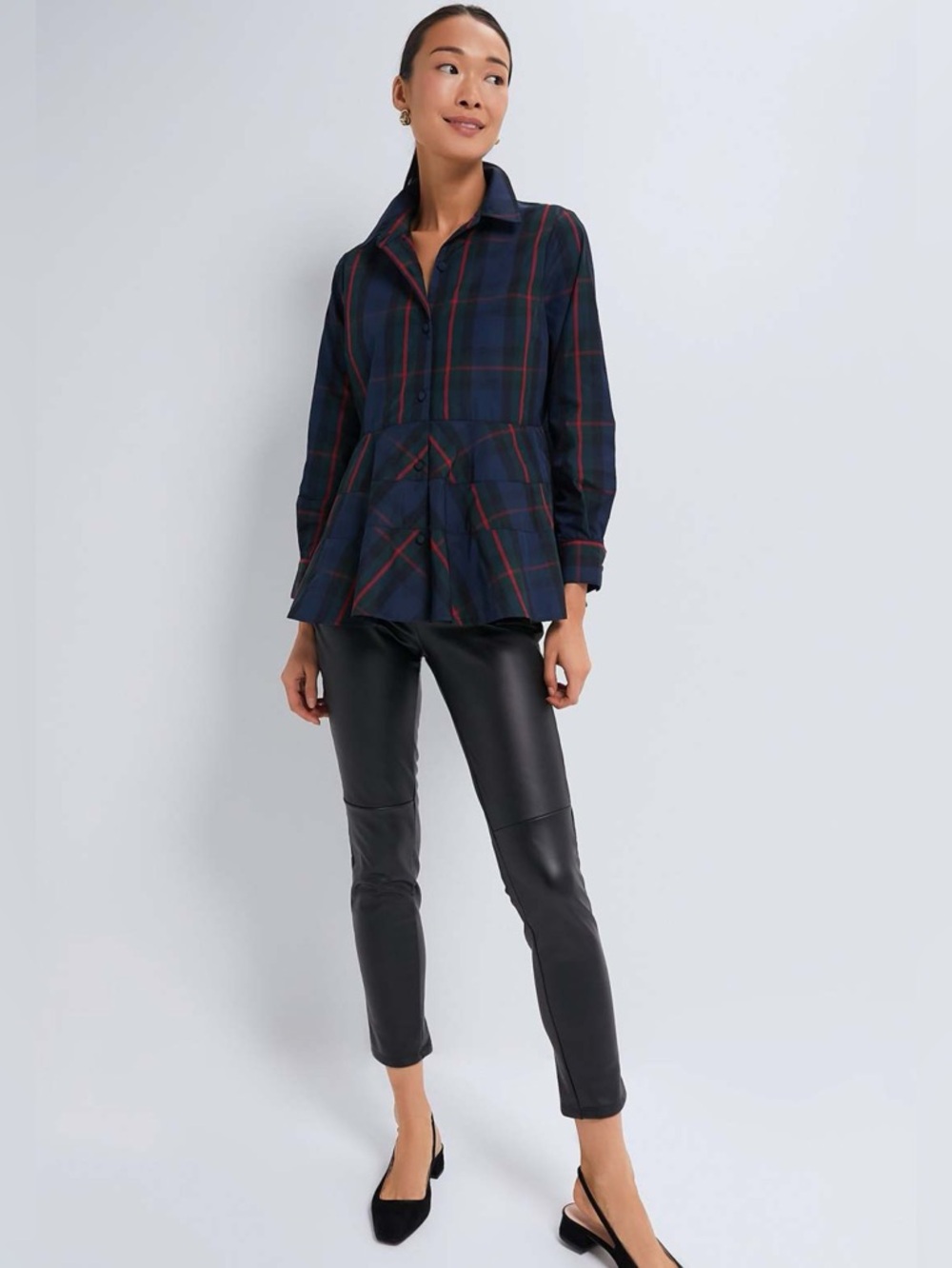 Tuckernuck Pomander Place Fraser Plaid Ashlen Blouse Shirt L NWT
